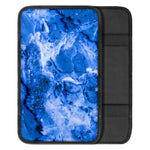 Blue Sapphire Marble Print Car Center Console Cover