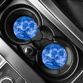 Blue Sapphire Marble Print Car Coasters