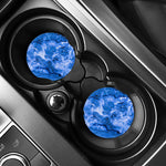 Blue Sapphire Marble Print Car Coasters