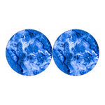 Blue Sapphire Marble Print Car Coasters