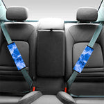 Blue Sapphire Marble Print Car Seat Belt Covers