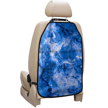 Blue Sapphire Marble Print Car Seat Organizers