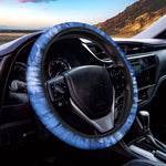 Blue Sapphire Marble Print Car Steering Wheel Cover