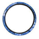 Blue Sapphire Marble Print Car Steering Wheel Cover