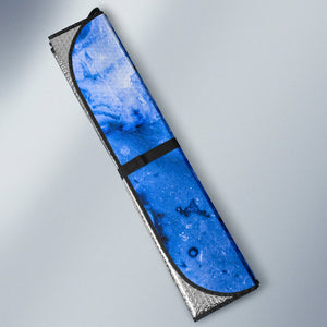 Blue Sapphire Marble Print Car Sun Shade GearFrost