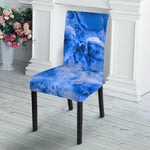 Blue Sapphire Marble Print Dining Chair Slipcover
