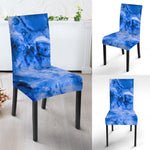 Blue Sapphire Marble Print Dining Chair Slipcover