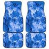 Blue Sapphire Marble Print Front and Back Car Floor Mats