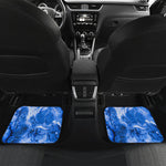 Blue Sapphire Marble Print Front and Back Car Floor Mats