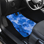 Blue Sapphire Marble Print Front and Back Car Floor Mats