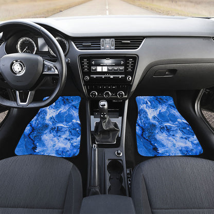 Blue Sapphire Marble Print Front Car Floor Mats