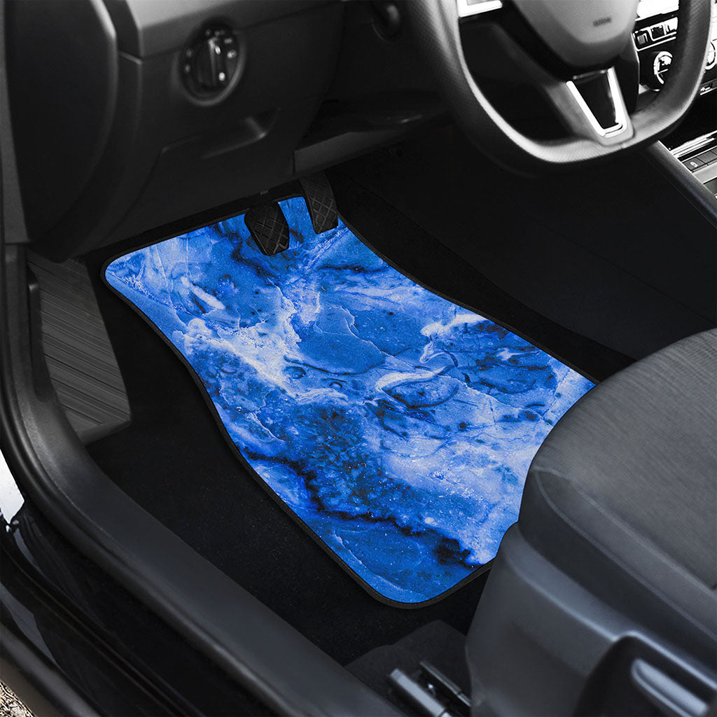 Blue Sapphire Marble Print Front Car Floor Mats