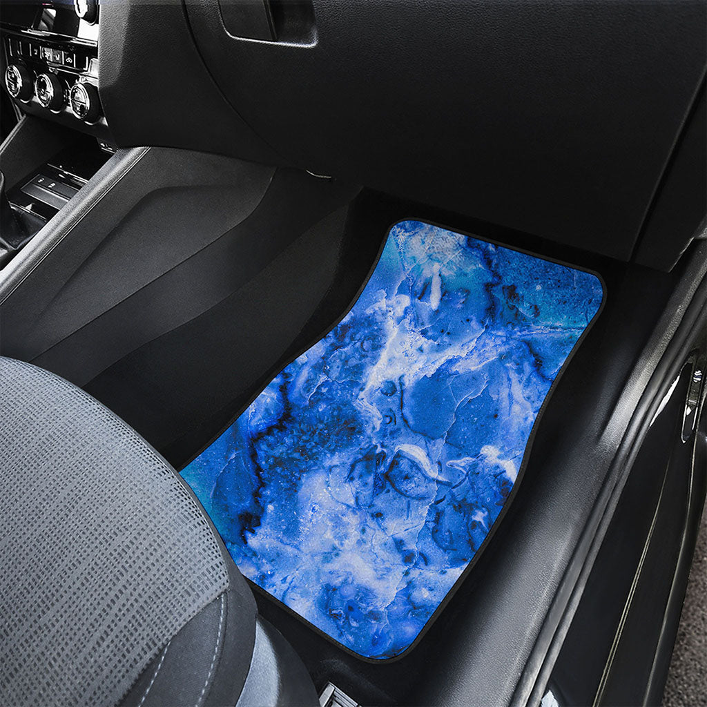 Blue Sapphire Marble Print Front Car Floor Mats