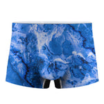Blue Sapphire Marble Print Men's Boxer Briefs