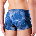 Blue Sapphire Marble Print Men's Boxer Briefs