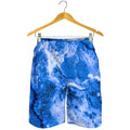 Blue Sapphire Marble Print Men's Shorts