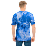 Blue Sapphire Marble Print Men's T-Shirt