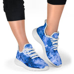 Blue Sapphire Marble Print Mesh Knit Shoes GearFrost