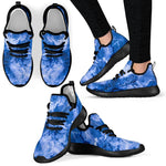Blue Sapphire Marble Print Mesh Knit Shoes GearFrost