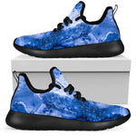 Blue Sapphire Marble Print Mesh Knit Shoes GearFrost