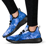 Blue Sapphire Marble Print Mesh Knit Shoes GearFrost