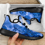 Blue Sapphire Marble Print Mesh Knit Shoes GearFrost