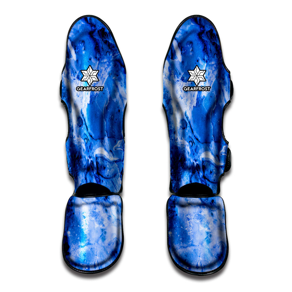 Blue Sapphire Marble Print Muay Thai Shin Guard