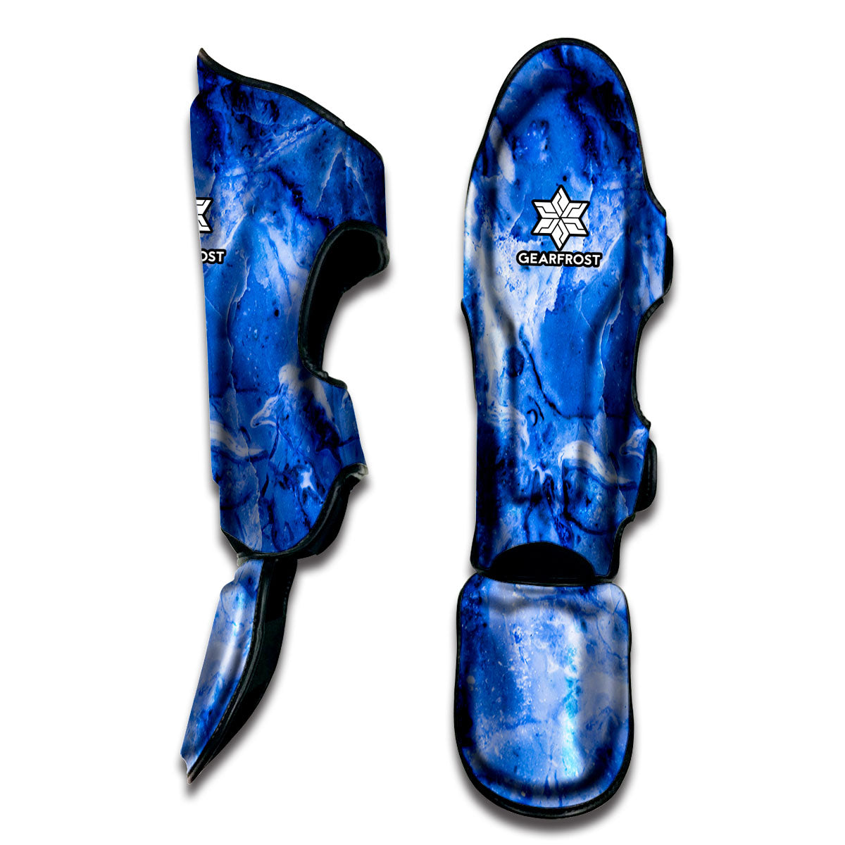 Blue Sapphire Marble Print Muay Thai Shin Guard