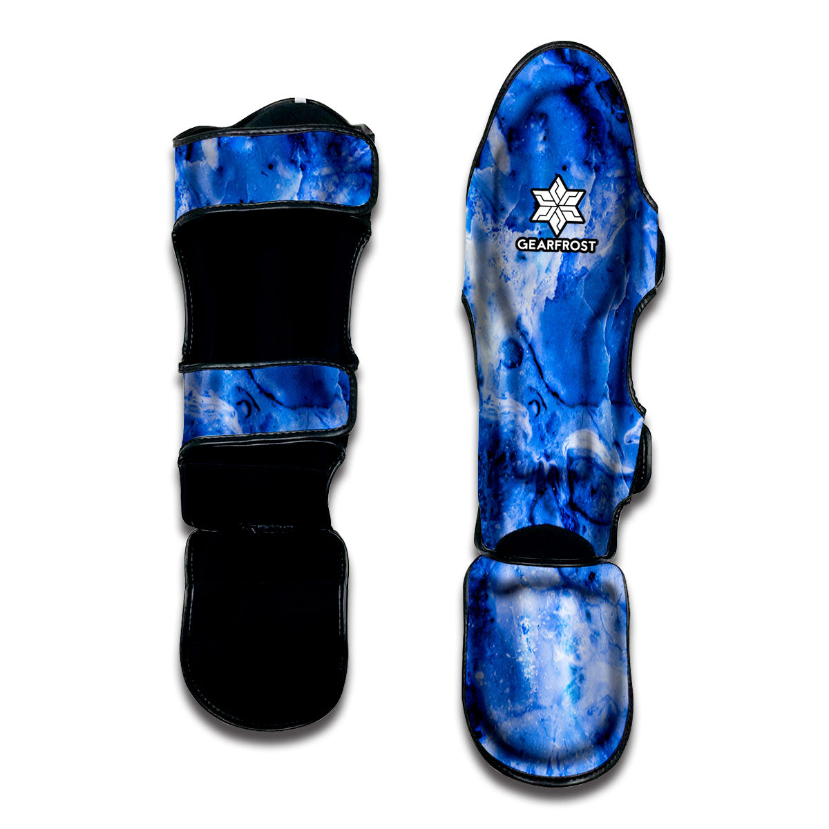 Blue Sapphire Marble Print Muay Thai Shin Guard