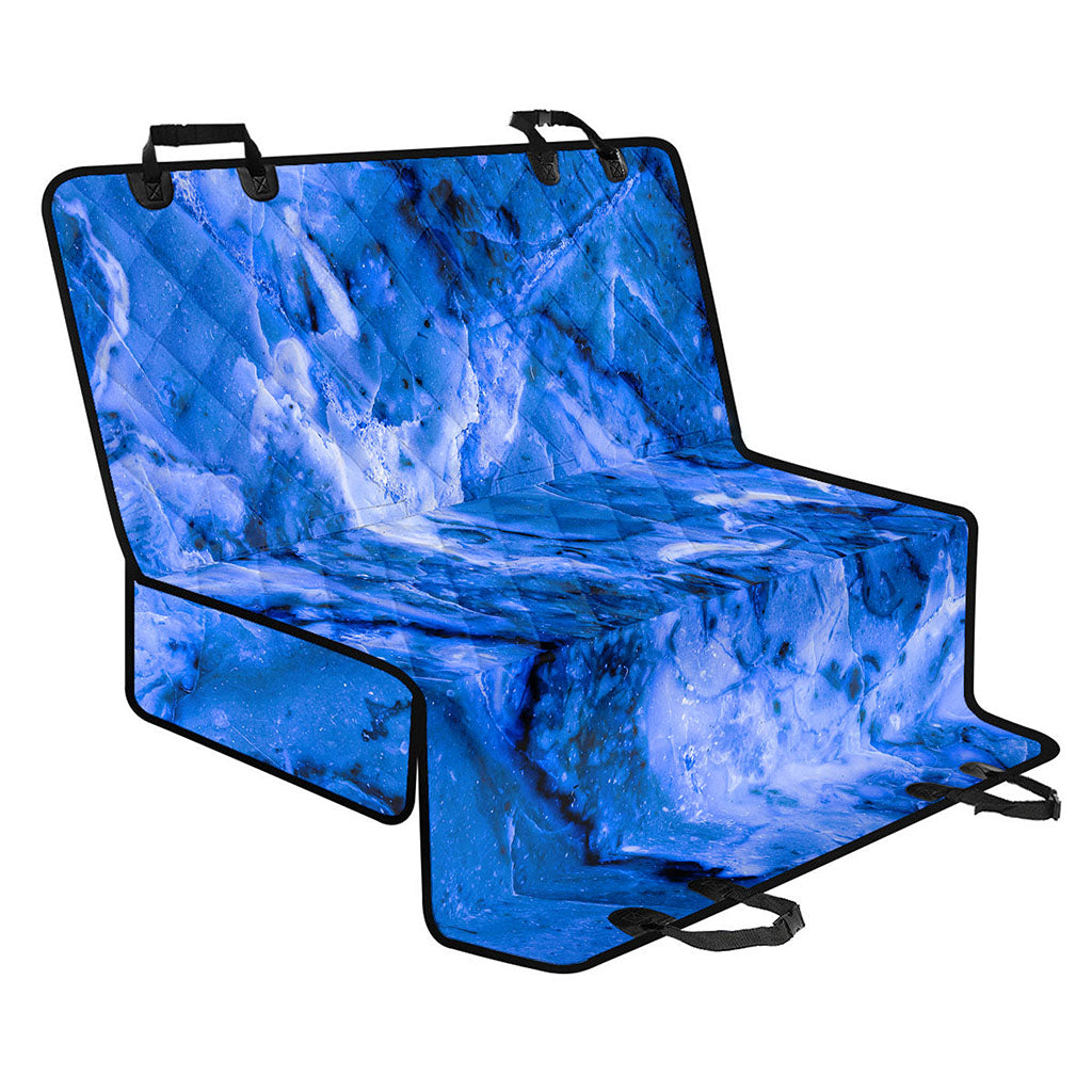 Blue Sapphire Marble Print Pet Car Back Seat Cover