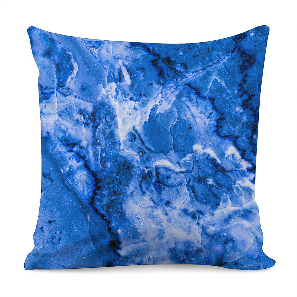 Blue Sapphire Marble Print Pillow Cover