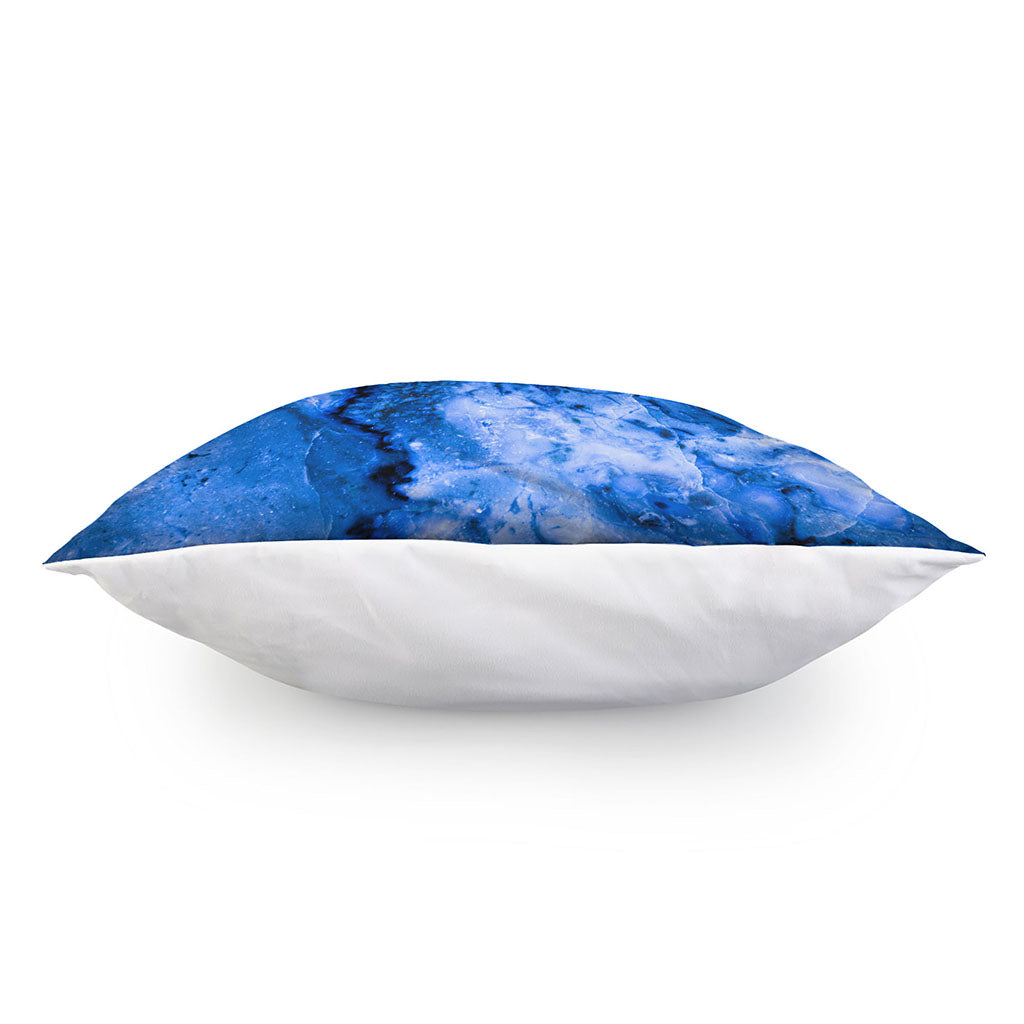 Blue Sapphire Marble Print Pillow Cover