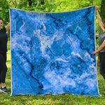 Blue Sapphire Marble Print Quilt