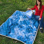 Blue Sapphire Marble Print Quilt