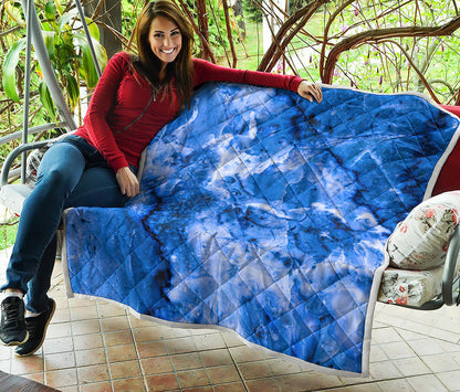 Blue Sapphire Marble Print Quilt