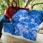 Blue Sapphire Marble Print Quilt