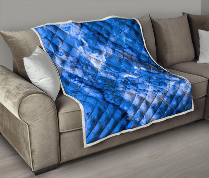 Blue Sapphire Marble Print Quilt