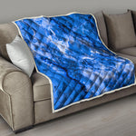 Blue Sapphire Marble Print Quilt