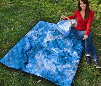 Blue Sapphire Marble Print Quilt