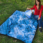 Blue Sapphire Marble Print Quilt
