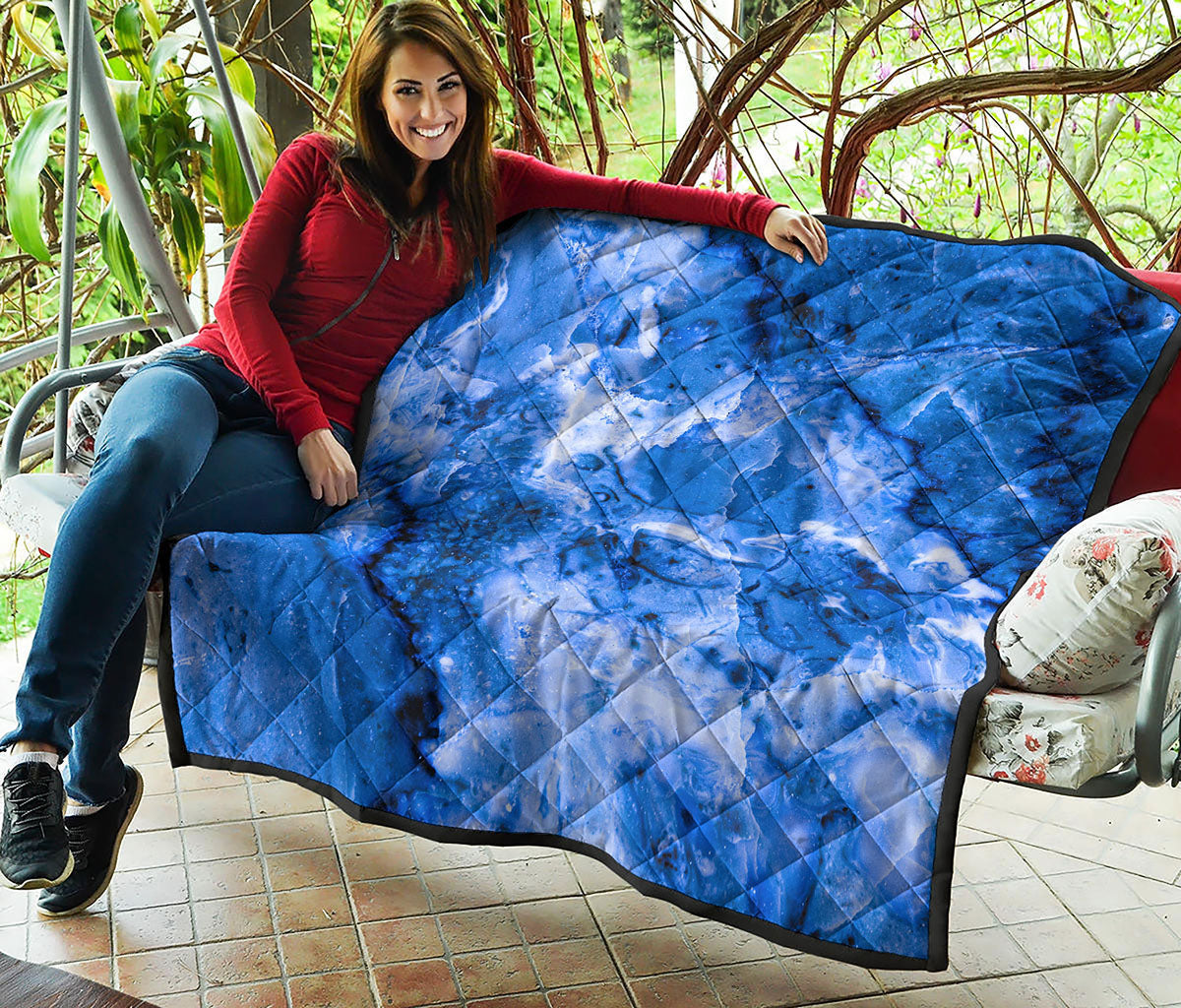 Blue Sapphire Marble Print Quilt