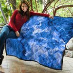 Blue Sapphire Marble Print Quilt