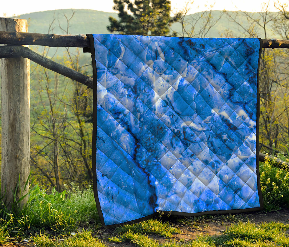 Blue Sapphire Marble Print Quilt