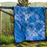 Blue Sapphire Marble Print Quilt