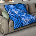 Blue Sapphire Marble Print Quilt