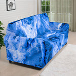 Blue Sapphire Marble Print Sofa Cover