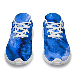 Blue Sapphire Marble Print Sport Shoes GearFrost