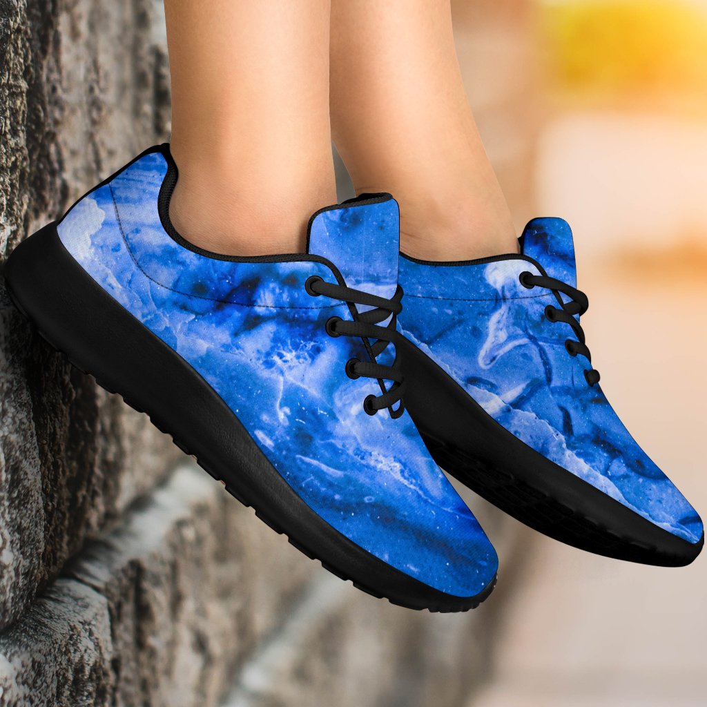 Blue Sapphire Marble Print Sport Shoes GearFrost