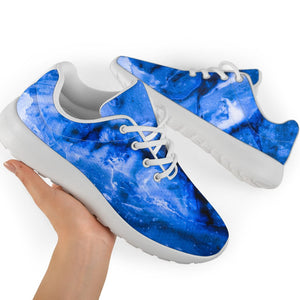 Blue Sapphire Marble Print Sport Shoes GearFrost