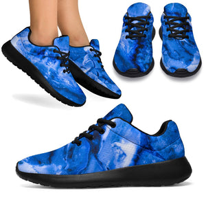 Blue Sapphire Marble Print Sport Shoes GearFrost